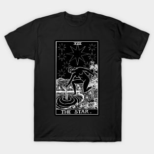 XVII. The Star Tarot Card | Obsidian and Pearl T-Shirt